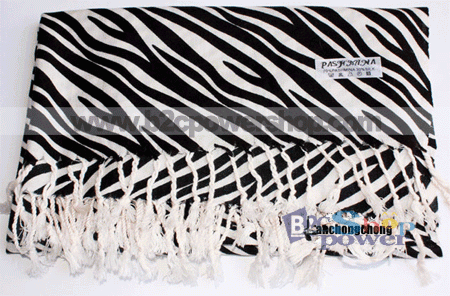 Small Zebra Print Scarf Shawl Black/white Extra-Thick Xmas Gift Warm