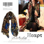 Classic Large Leopard Heart Shade Print Scarf Wrap Shawl - Blue Heart