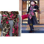 Classic Large Leopard Heart Shape Print Scarf - Pink Heart