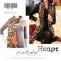 Classic Large Leopard Heart Shape Print Scarf Wrap Shawl -Orange