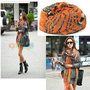 New Women's Large Long Zebra Leopard Print Scarf Shawl Wrap Stole-Orange