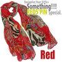 New Women's Large Long Zebra Leopard Print Scarf Shawl Wrap Stole-Red