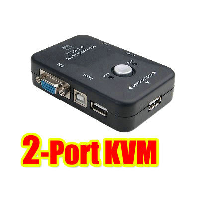 2Port USB 2.0 KVM VGA Switch Box Keyboard Mouse Monitor