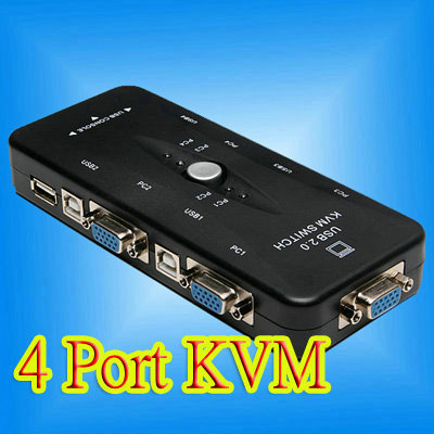 4 PORT USB 2.0 KVM KEYBOARD MONITOR VGA/SVGA SWITCH BOX