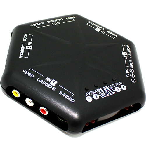 4 Way RCA S-Video Audio Video Games Selector Switch RC