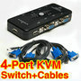 4 Port USB 2.0 KVM VGA/SVGA Switch Box Adapter+ Cable